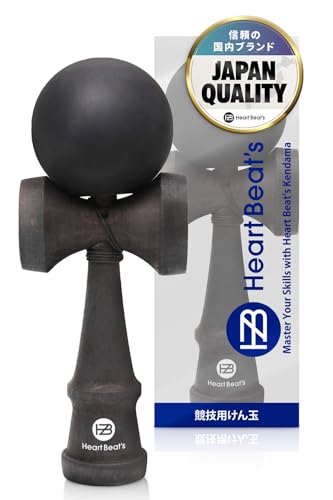 

[Competitive Kendama with Monochrome Colors for Tricks] Kendama, Matte Finish, Mystical Monochrome, All Black [Heart Beat s]