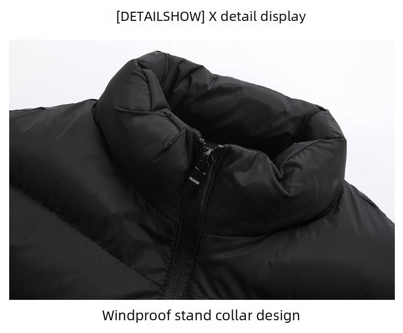 Men's Lambskin Stand-Up Collar Plus Size Korean-Style Vest - Thick, Warm, Velvet-Lined For Autumn/Winter.