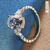 925 Sterling Silver AAA Zircon Ring Fashionable Wedding Jewelry