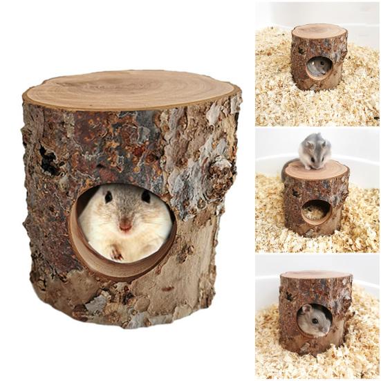 Mouse Tunnel Toy Bite Resistant Moisture-proof Pet Accessory Natural Wooden Hamster Mouse Tunnel Tube Toy for Cage