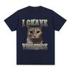 I Crave Violence Funny Cat Meme T Shirt Unisex Women Retro Fashion Short Sleeve T-shirts Summer Pure Cotton Tops T-shirt Streetwear