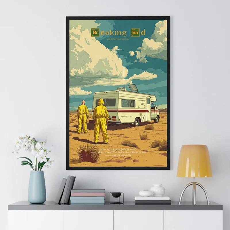 Rertro Breaking Bad Movie Film Midcentury Art Poster Canvas Painting Wall Prints Picture for Living Room Home Decor