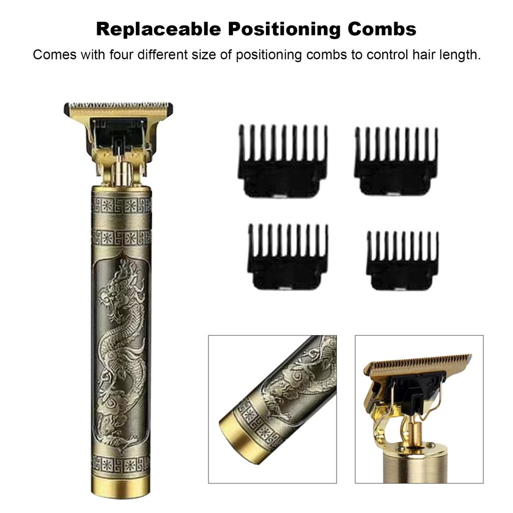 Electric Hair Trimmer Retro Rechargeable Cordless Hair Cutter Home Use Washable Hair Cutting Set