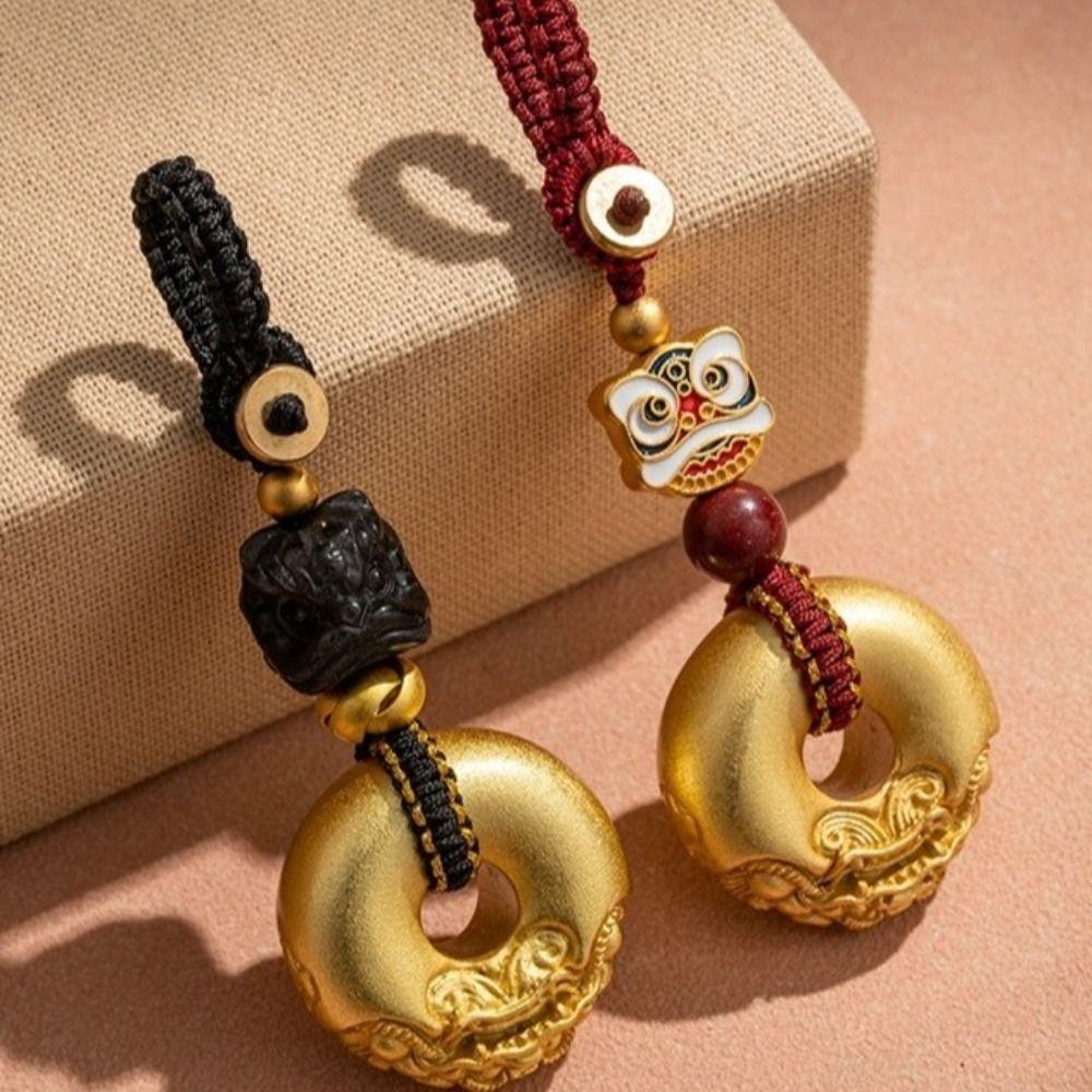 Brass Pixiu Car Key Chain Wealth Bag Ornaments Creative Peace Buckle  Gift