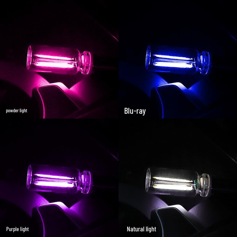 Touch-Activated USB Night Light - Creative Ceramic Glass Bottle, Dimmable for Bedside or Car