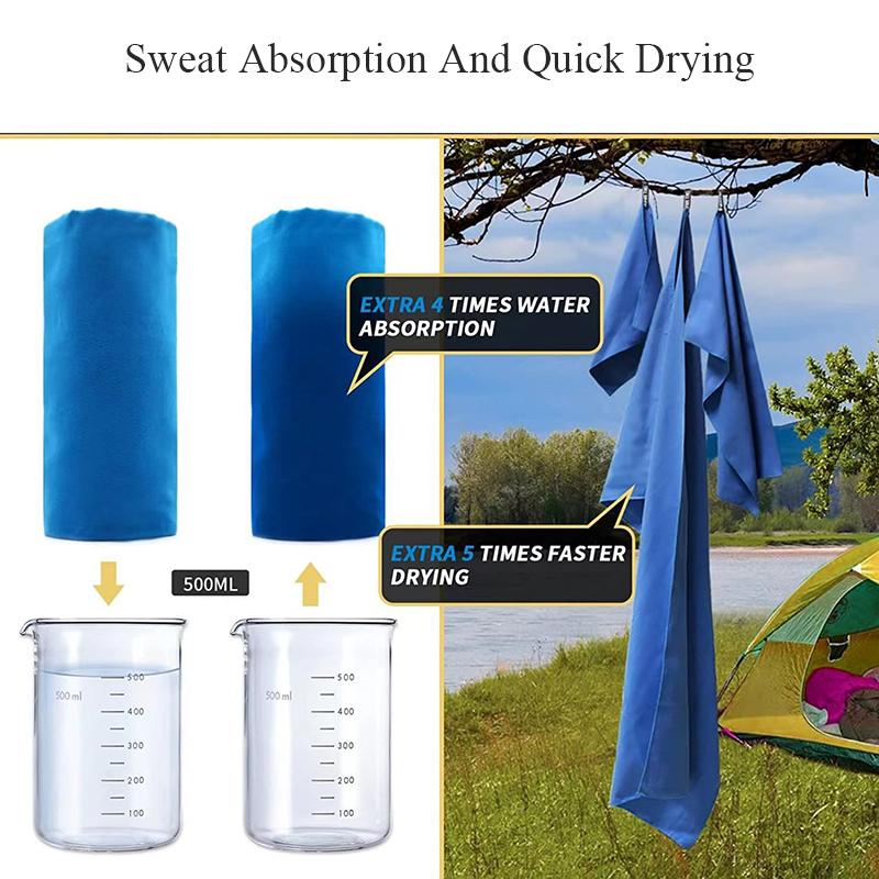 Cross-border Outdoor Storage Camping Quick-drying Sports Towel Absorbent Microfiber Beach Swimming Quick-drying Bath Towel