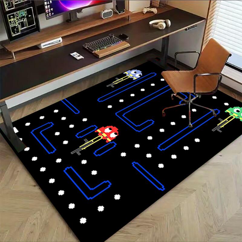 1pc Pacman Adventure Carpet for Playroom Bedroom Living Room Sofa Home Decor,kids Game Area Rug Non-slip Floor Mat Y730147