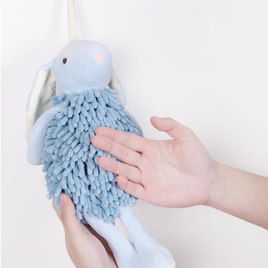 Yousheng Chenille Hand Towel Soft Velvet Absorbent Towel Bathroom Three-dimensional Bunny Shape Quick Drying Hand Towel