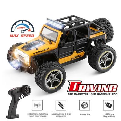New 2.4G Mini Remote Control Car 1:22 Wrangler 2WD Off-road Vehicle Model with Lights Remote Control Mechanical Truck Children's Toy