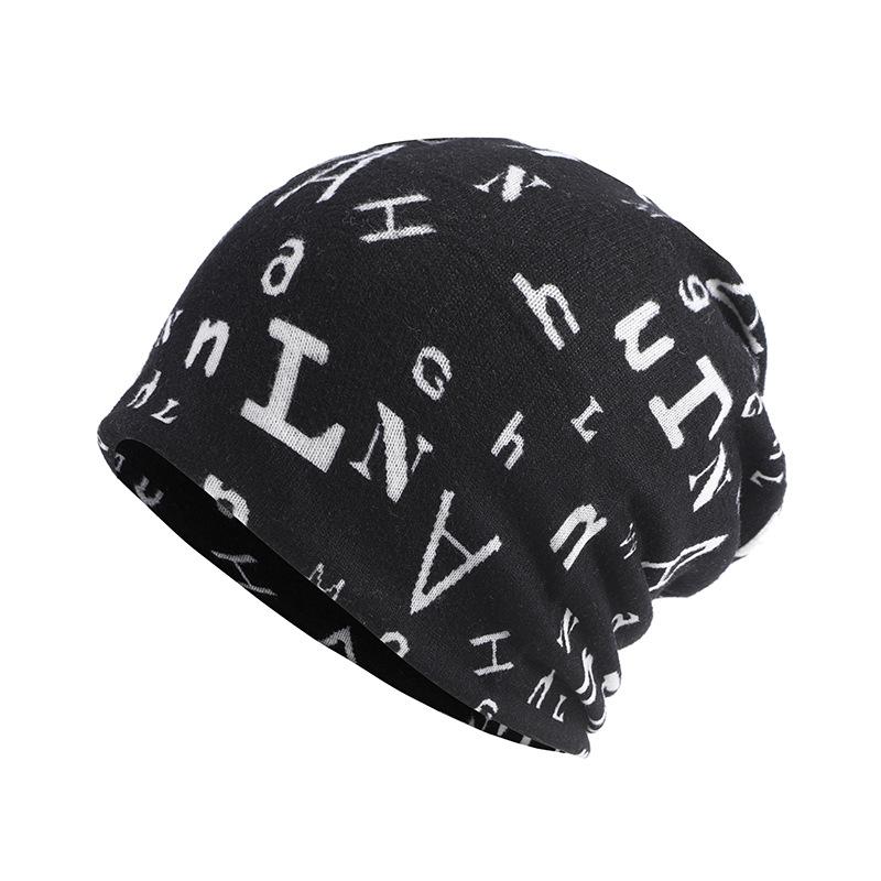 Turban Hats For Women Beanie Windproof Outdoor Suncreen Fashion Letter Print Baggy Cap Casual Headwear Head Wrap Mask New