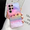 Beautiful Dolphin Metallic Glass Phone Case Suitable for Samsung GalaxyS26 S25 S24 S22 S21 S20FE/Ultra/Plus Anti Drop Rear Cover