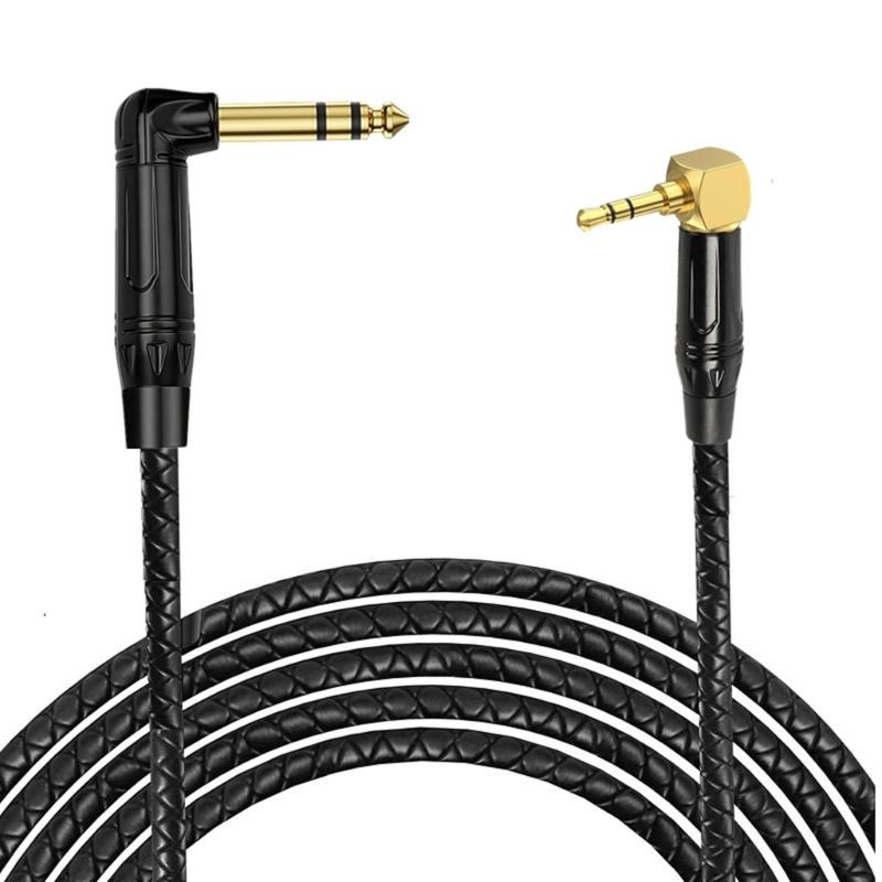 3.5mm To 6.35mm 90 Degree Right Angle Mono Cable For Electric Guitar Bass 6.35mm Long Elbow Wire for Guitar