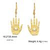 Evil Eye Hamsa Earrings For Women Hand of Fatima Protection Amulet Stainless Steel Drop Earrings Jewelry Gift WholesalLIKGREAT
