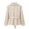 Multi-Color Trench Coat with Notched Lapel, Button Cuffs and Waist Belt