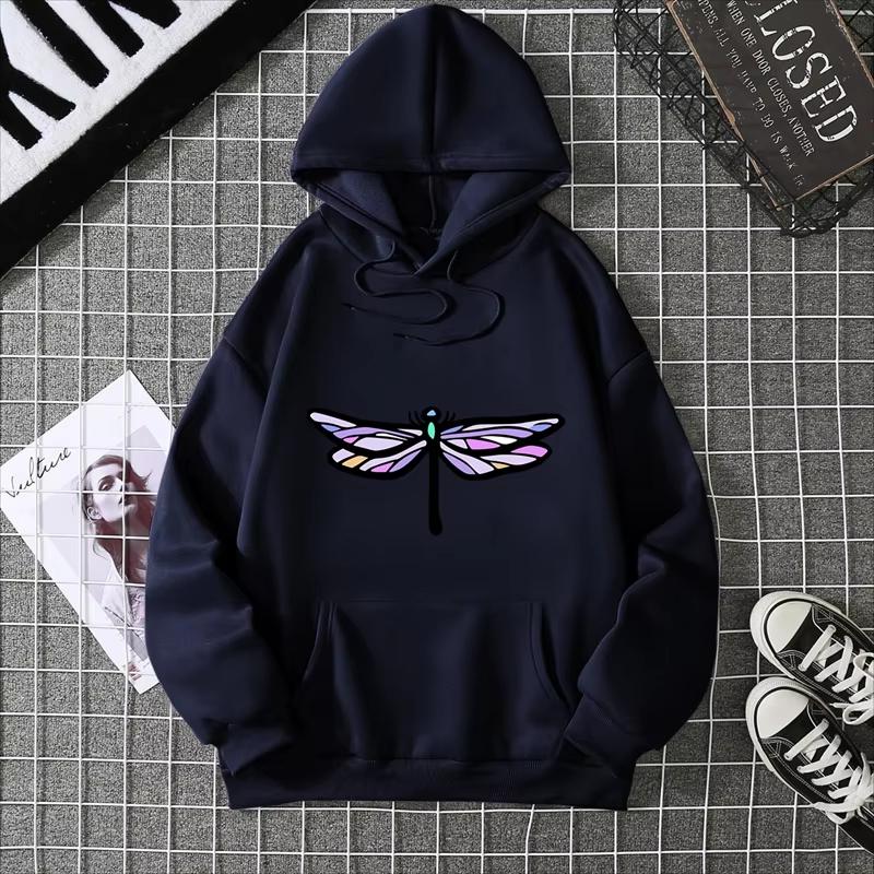 2025 Amazon Wish Quick Selling Independent Station Let It Be Butterfly Printing Long Sleeve Hooded Sweatshirt For Women CYXX361