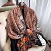 Luxury Brand Autumn and Winter Women New Style Fashion Color Matching Print Silk Scarf Lady Popular Headcloth Beach Shawl