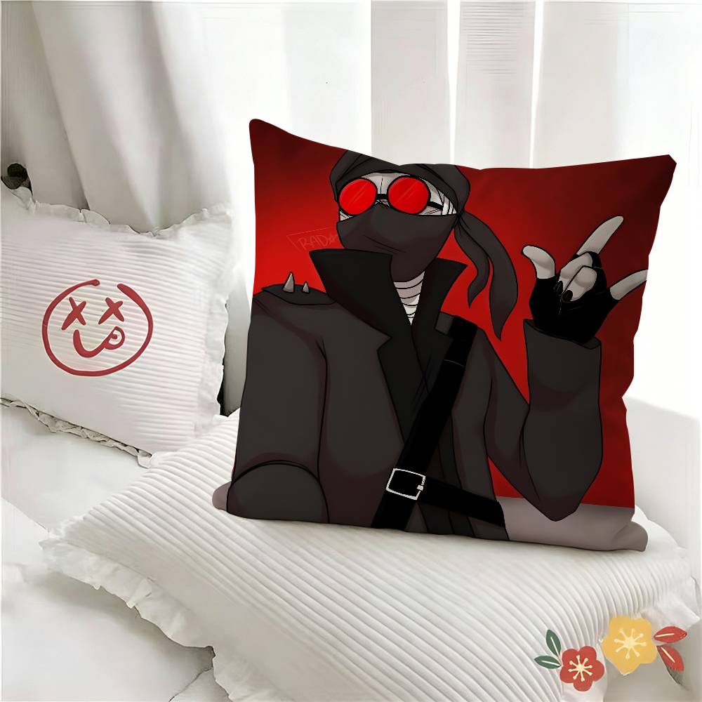 pc MADNESS COMBAT Hank Sharkrobot Pillow Case Fashion Square Pillowcase Bedroom Sofa Room Ins Decoration Leisure