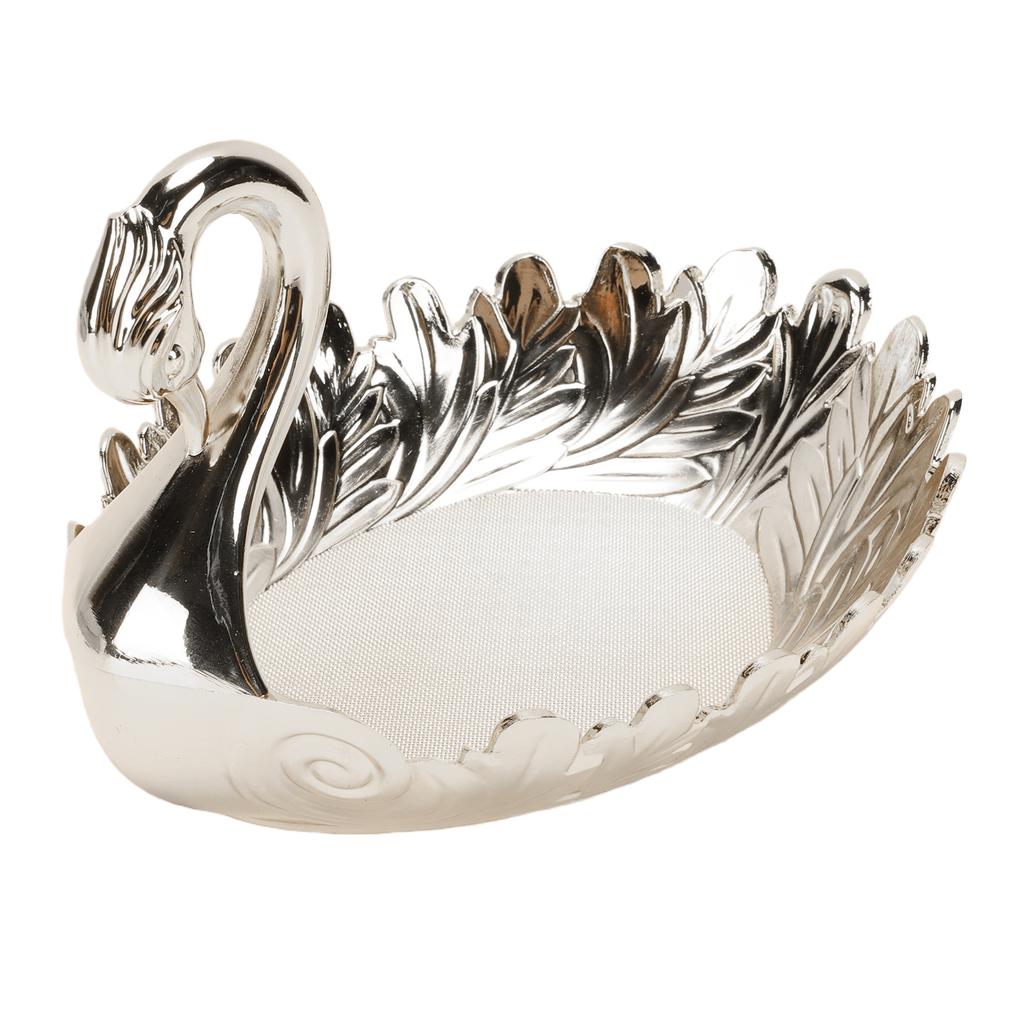 Metal Fruit Bowl Vintage Exquisite Peacock Shape Decorative Plate for Snacks Nuts Dried Fruits