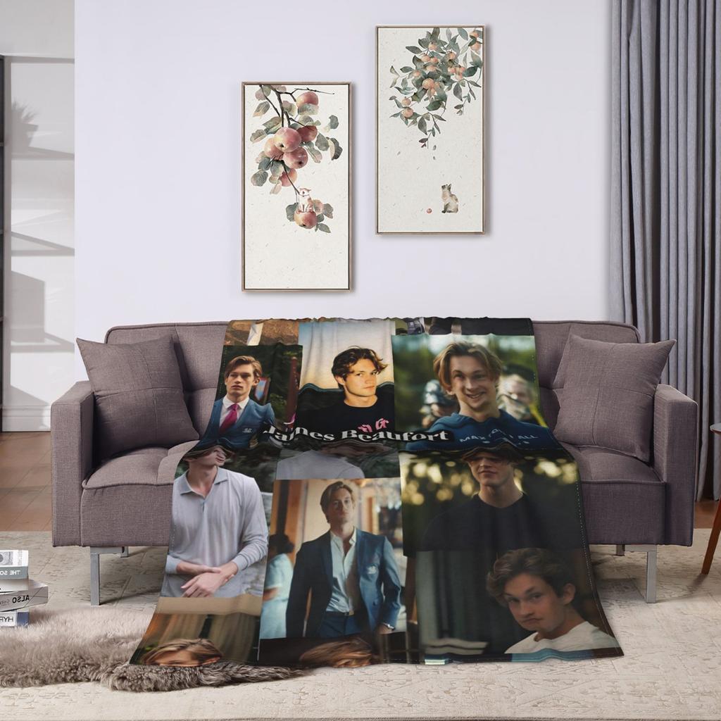 James Beaufort Soft Blanket  Travel Plush Throw Blanket Comfortable Couch Chair Flannel Bedspread Sofa Bed Cover