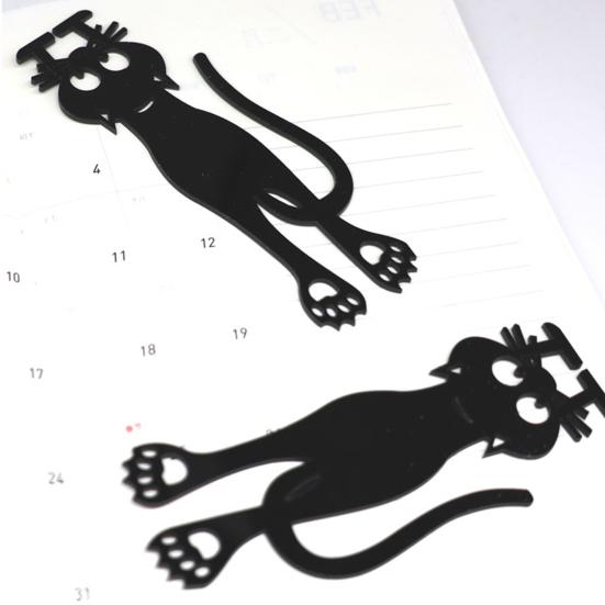 Creative Stationery Bookmarks Curious Cat Bookmark Funny Acrylic Book Clip Transparent Page Holder for Readers Book Lovers