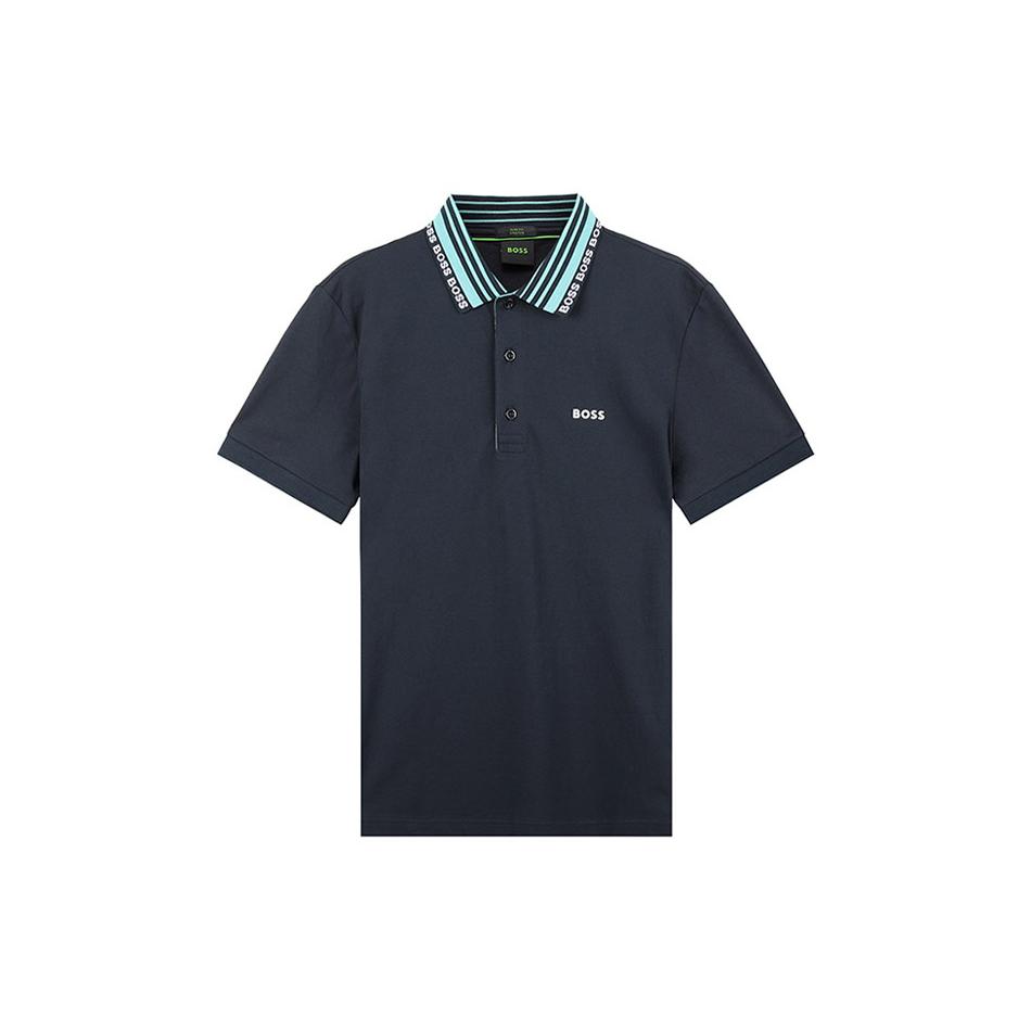 HUGO BOSS Polo Shirts Men's Blue Polo Collar Moderate Straight Fit 50488270-402