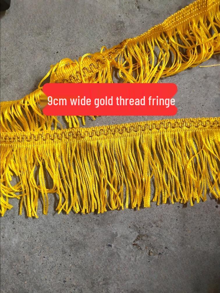 Frange Giallo Oro per Bandiere 5cm-9cm | Passamanerie per Abbigliamento | Accessori con Frange in Pizzo per Fai da Te