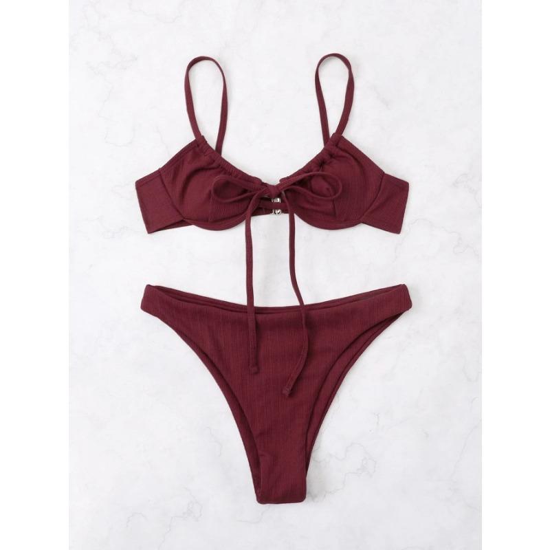 

2025 Push Up бикини женский купальник с завязками спереди сексуальный купальник на косточках женский купальный костюм летний пляжный костюм M