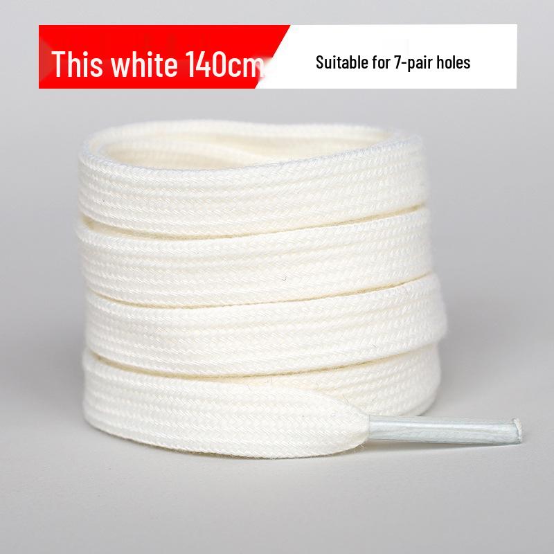 Mångsidiga platta bomullssnören för canvas-skor med snäcktå - Finns i ren vit, off-white och svart för män och kvinnor