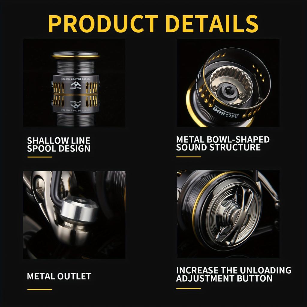 Ultralight 159g Rotating Aluminum Alloy Fishing Reel 3+1 BB Seamless Smooth System Suitable for Freshwater and Saltwater 4.8:1 Ratio 3KG Drag Power