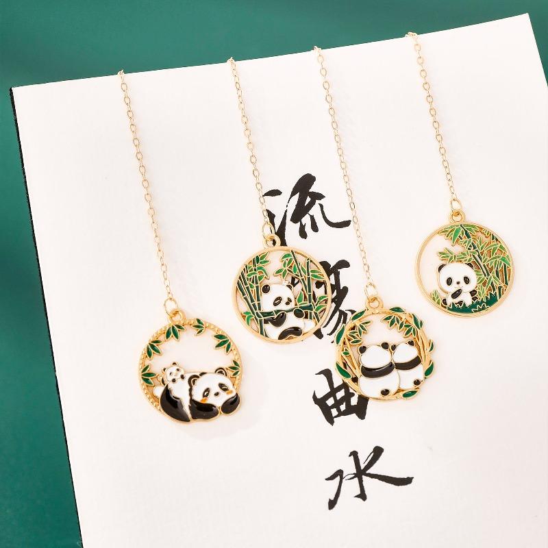 Cartoon Panda Metal Chain Bookmark, Student Cute Reading Page Holder, High Appearance Level Stationery Bookmark Small Gift