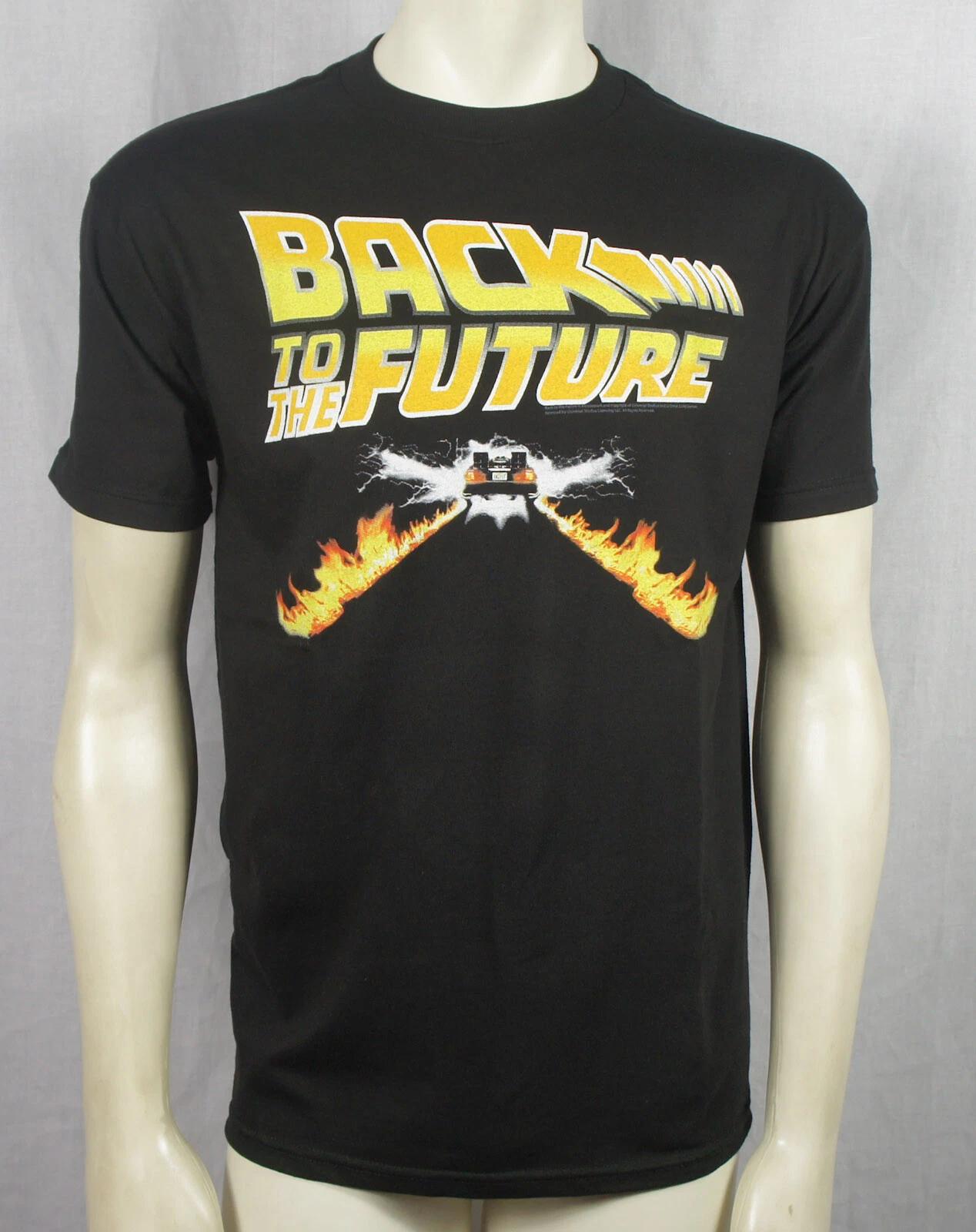 Authentic BACK TO THE FUTURE Flaming Delorean Slim Fit T-Shirt S M L XL XXL NEW S