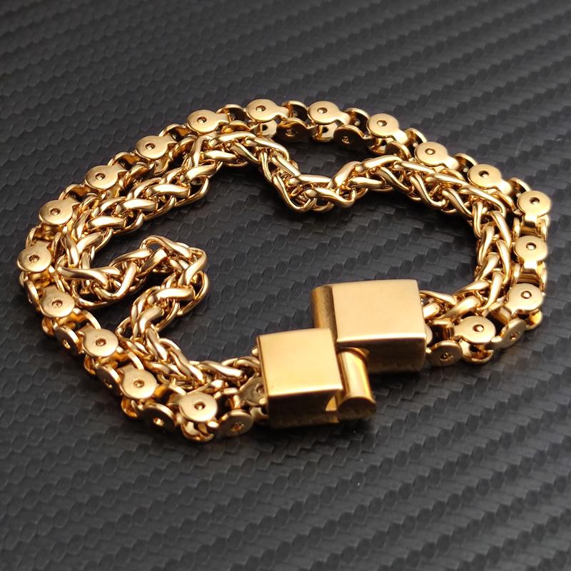 2026 Charm Men Golden Chain Bracelet Stainless Steel NK Link Chain Bangle for Male Women Trendy Wrist On The Hand Jewelry Gifts