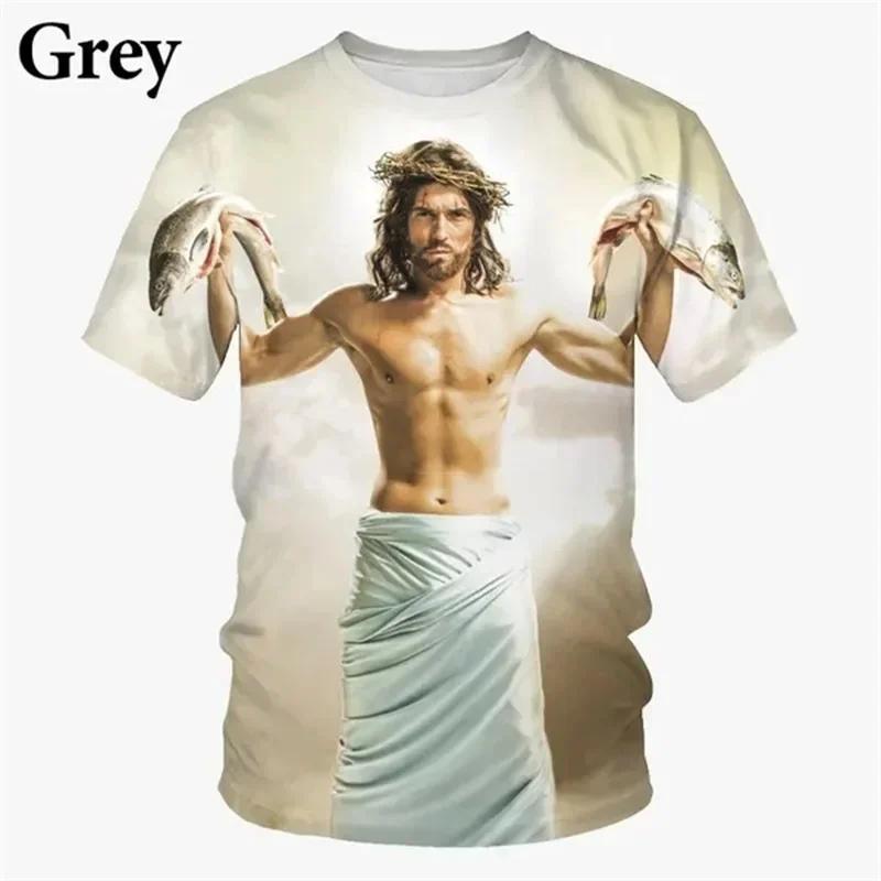 Virgin Mary T Shirt Goddess Of Mercy 3D Print T-Shirt Christian Blessed Jesus God T Shirts Womens Clothing Unisex Short Tops