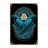 Odin Raven Viking Valknut Metal Signs Create Mural Design Plaques Bar Cave Tin Sign Poster