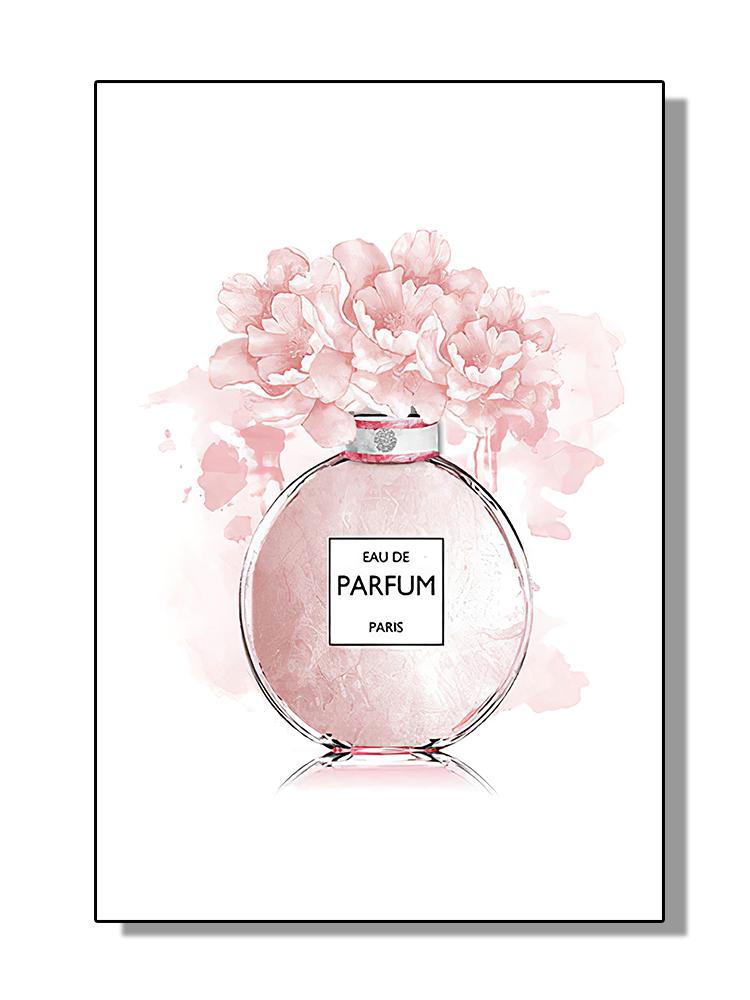Fashion Girl Canvas Poster Perfume Bottle Print Pictures Flower Wall Art Prints Nordic Wall Posters Girl Bedroom Decoration