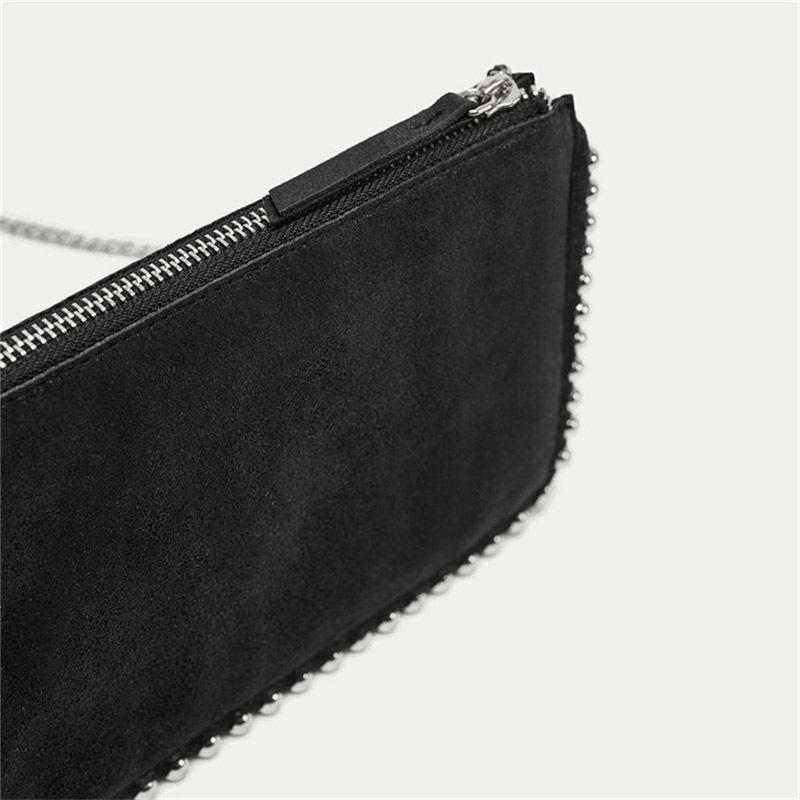 Women Bag PU Flap Fashion Rivet Dark Style Shoulder Bags  Crossbody Euro-America Style Evening Clutch Bag