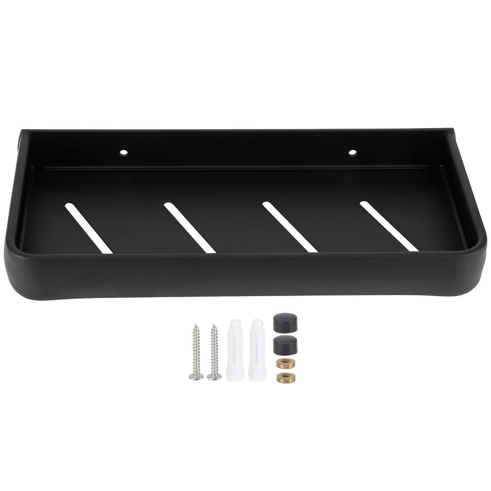 Black Storage Rack Space Aluminum Shower Shelf Sturdy Bathroom Organizer Space Saving