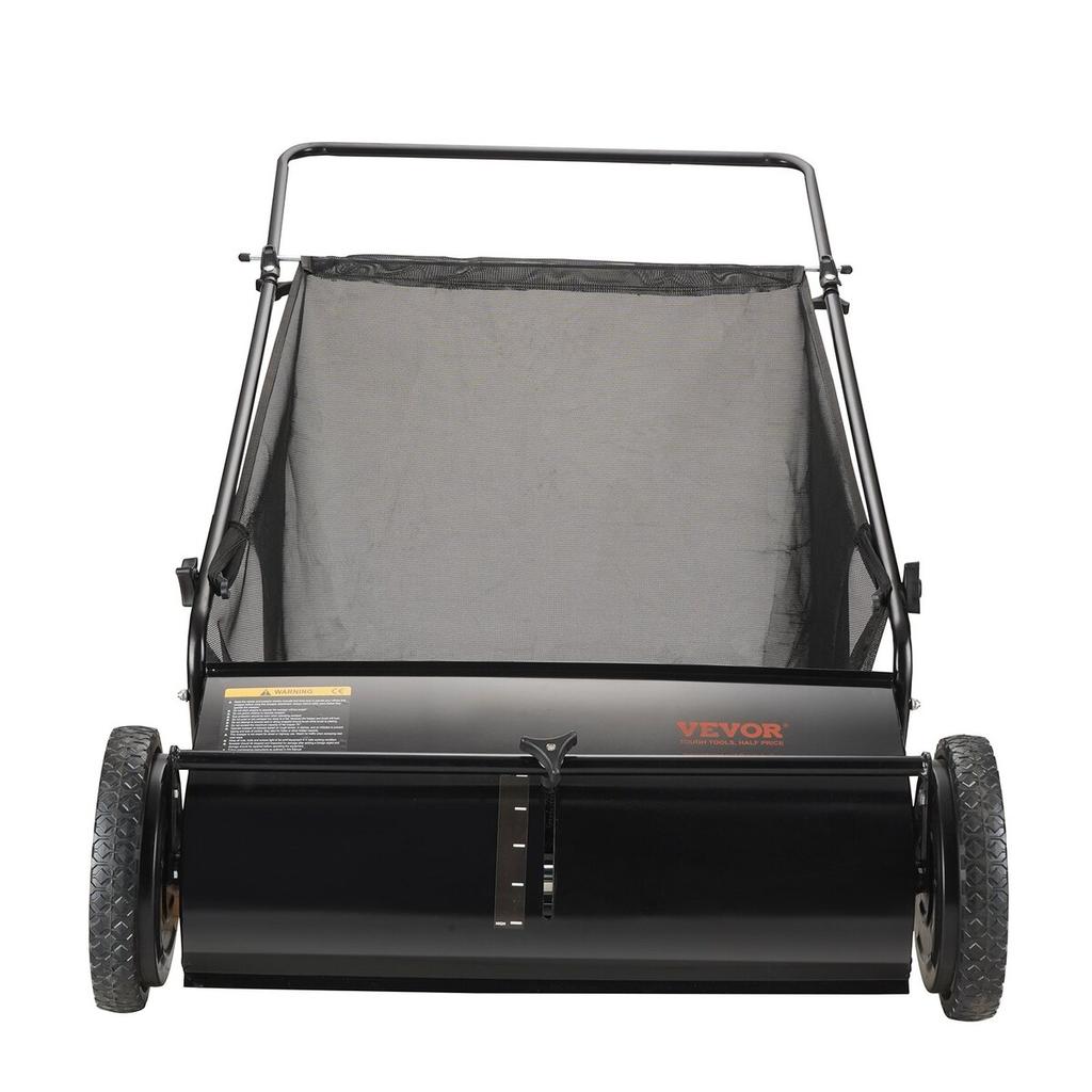 Push Lawn Sweeper, 26-inch Leaf & Grass Collector, Strong Rubber Wheels & Heavy Duty Thickened Steel, Durable to Use with Large Capacity 7 cu. ft.