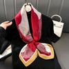 Women's Retro Fashion Mulberry Silk Feel Square Scarf - Summer Faux Satin, Sun Protection, 90cm