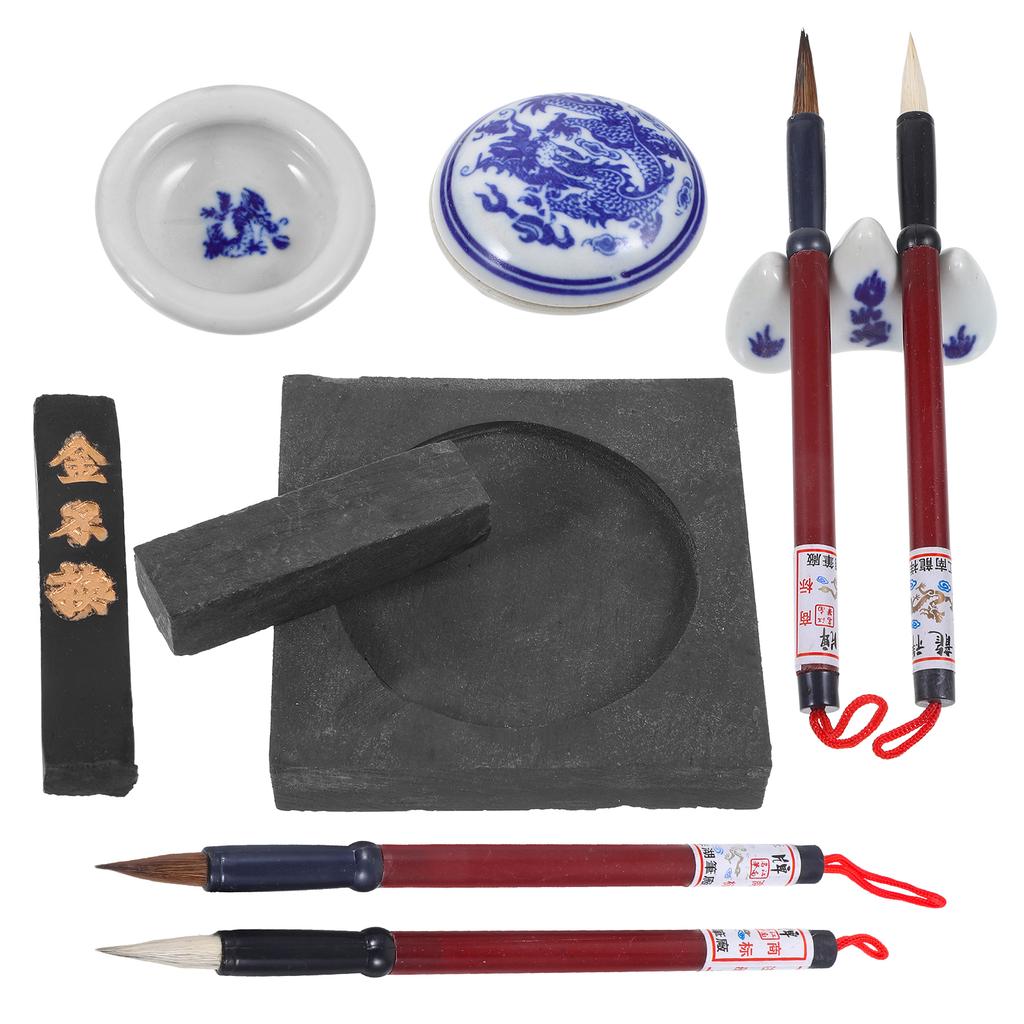 Pietra da Inchiostro Kit Calligrafia Pennello Cinese Set Pittura Quattro Tesori Materiale Studio Materiale Principianti