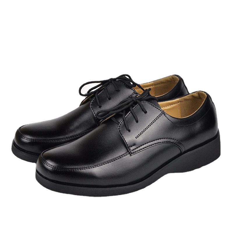 Police Leather Shoes Men And Women Business Formal Wear Leather Shoes Casual Breathable Single Shoes Security Duty Tooling Shoes