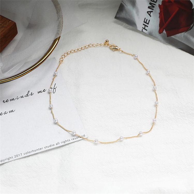 Jewelry Pearl Neck Chain Fashion Temperament Versatile Clavicle Chain Women s Necklace золотой