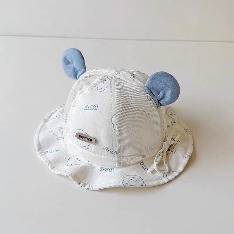 Cute Baby Bucket Hat Adjustable Sun Protection Fisherman Cap for Boys and Girls Thin Breathable Spring Summer Outdoor Headwear