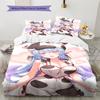 Anime-Muster Bettwäsche Steppbettdecke Set Bettbezug Kissenbezug Heimdekoration Geburtstagsgeschenk (1 Bettbezug + 2 Kissenbezüge, ohne Füllung)