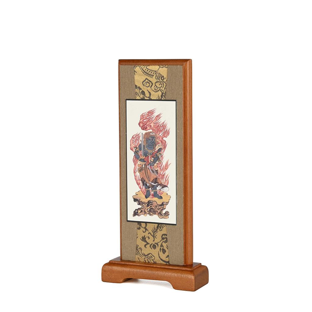 Urban Workshop Acala Standing Hanging Scroll Wooden Frame Buddhist Altar Accessories Mini Size 20cm High X 9cm Wide (Walnut Color)