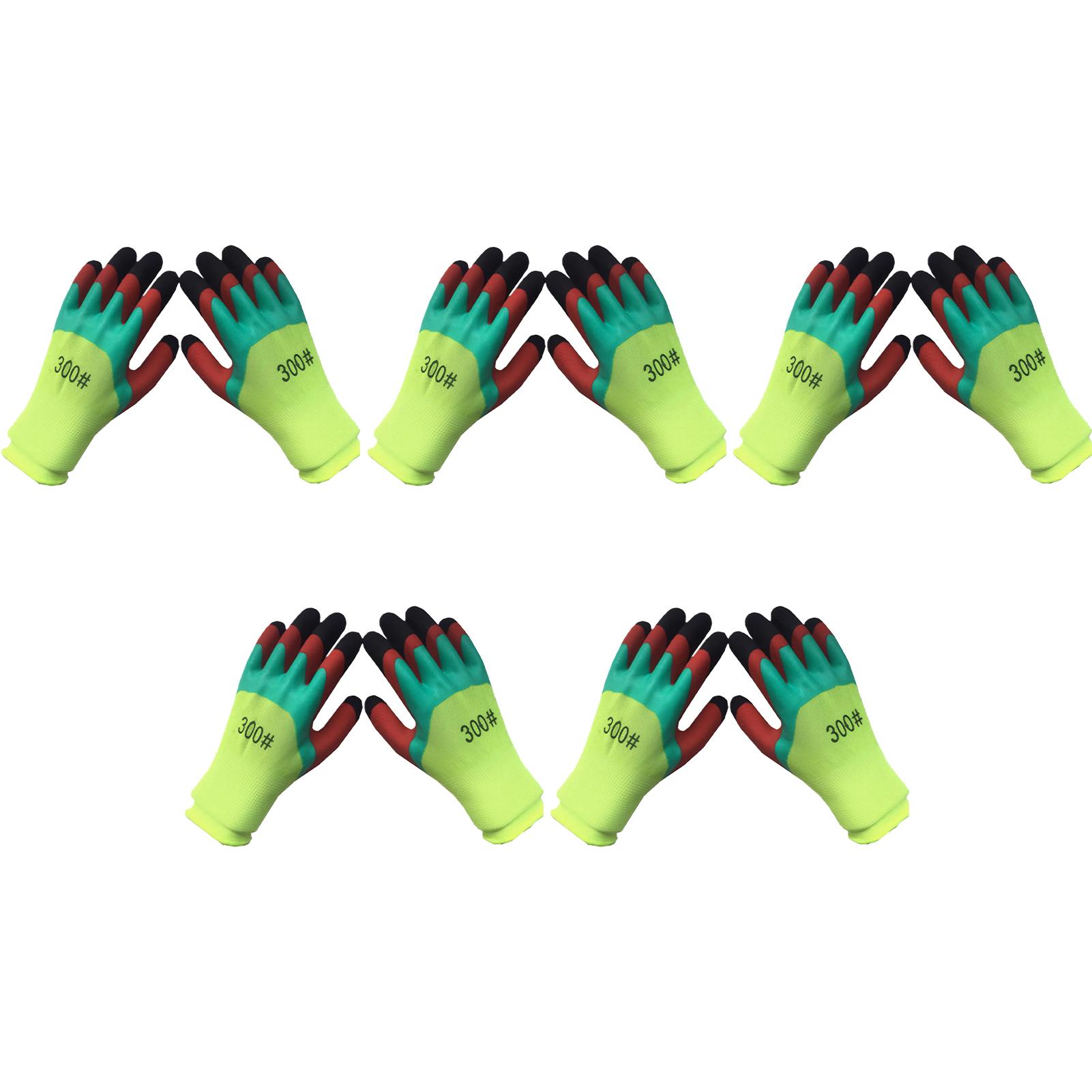 10x Green Work Gloves For Safety PU Coating And Protective Palm Safety Protective Glove Thickened