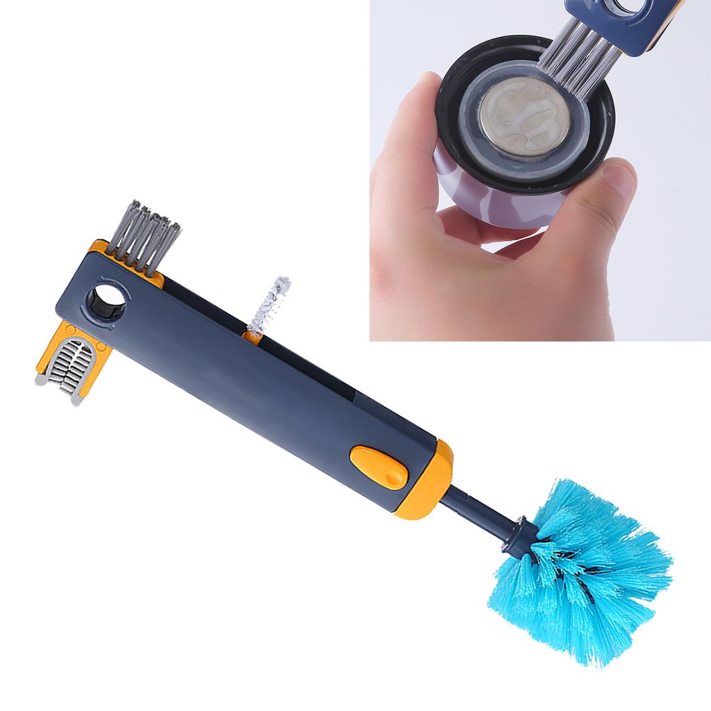 4 in 1 Flaschenbürste Multifunktional Ausziehbar Langer Griff Flaschenbecher Deckel Reinigungsbürste