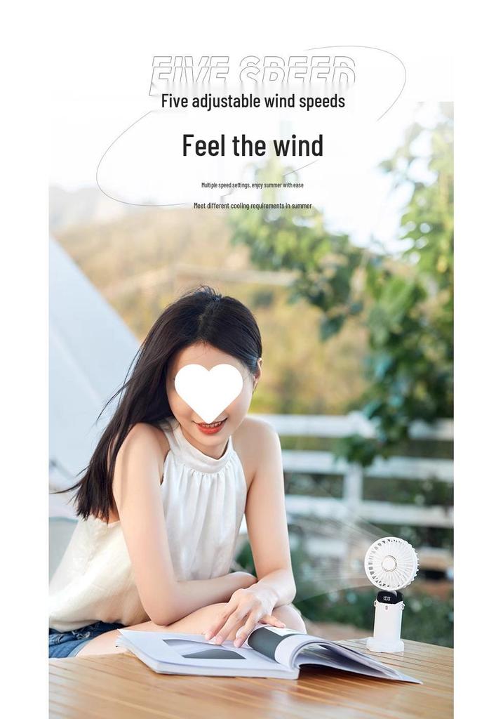 Rechargeable Foldable Quiet Fan with Strong Wind for Dorms and Bedsides