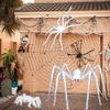 Horor obří chlupatý pavouk Realistické strašidelné bílé pavoučí rekvizity s červenýma očima pro strašidelný dům Halloweenská dekorace 30/90/150 cm