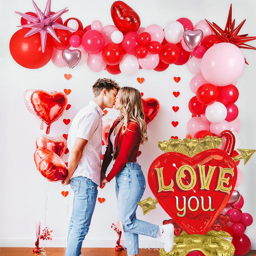 1 Stück Ballon, der dein Herz trifft, Valentinstag Aluminiumfolienballon, Geeignet für Valentinstag, Valentinstag